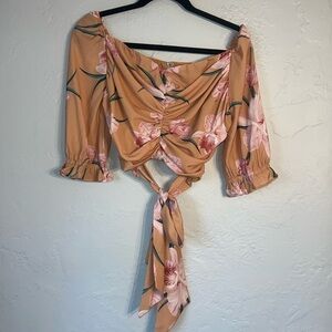 Boutique floral top with back tie